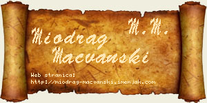 Miodrag Mačvanski vizit kartica